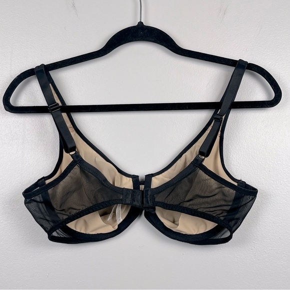 Wacoal 855225 black Stark Beauty sheer mesh lace underwire unlined bra, 36D. - Picture 3 of 10